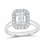 14K White Gold 1 7/8 CTW Lab-Grown Diamond Emerald Engagement Ring, photo 1