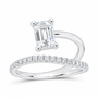 14K White Gold 1 1/4 CTW Lab-Grown Diamond Emerald Engagement Ring, photo 1