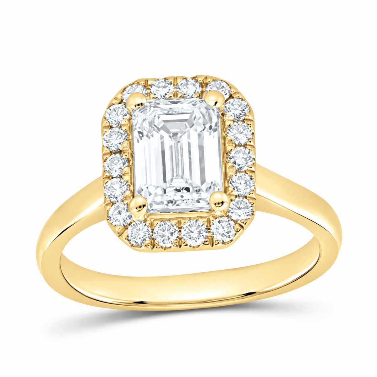 14K Yellow Gold 1 7/8 CTW Lab-Grown Diamond Emerald Engagement Ring, photo 1