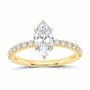 14K Yellow Gold 1 1/3 CTW Lab-Grown Diamond Marquise Engagement Ring, photo 1