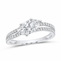 14K White Gold 1 1/3 CTW Lab-Grown Diamond Marquise Engagement Ring, photo 1