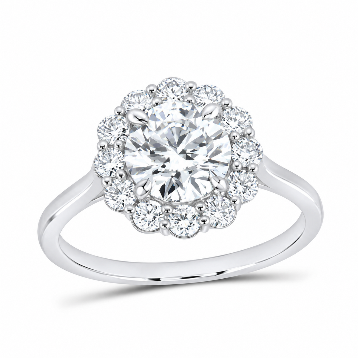14K White Gold 2 CTW Lab-Grown Diamond Round Engagement Ring, photo 1