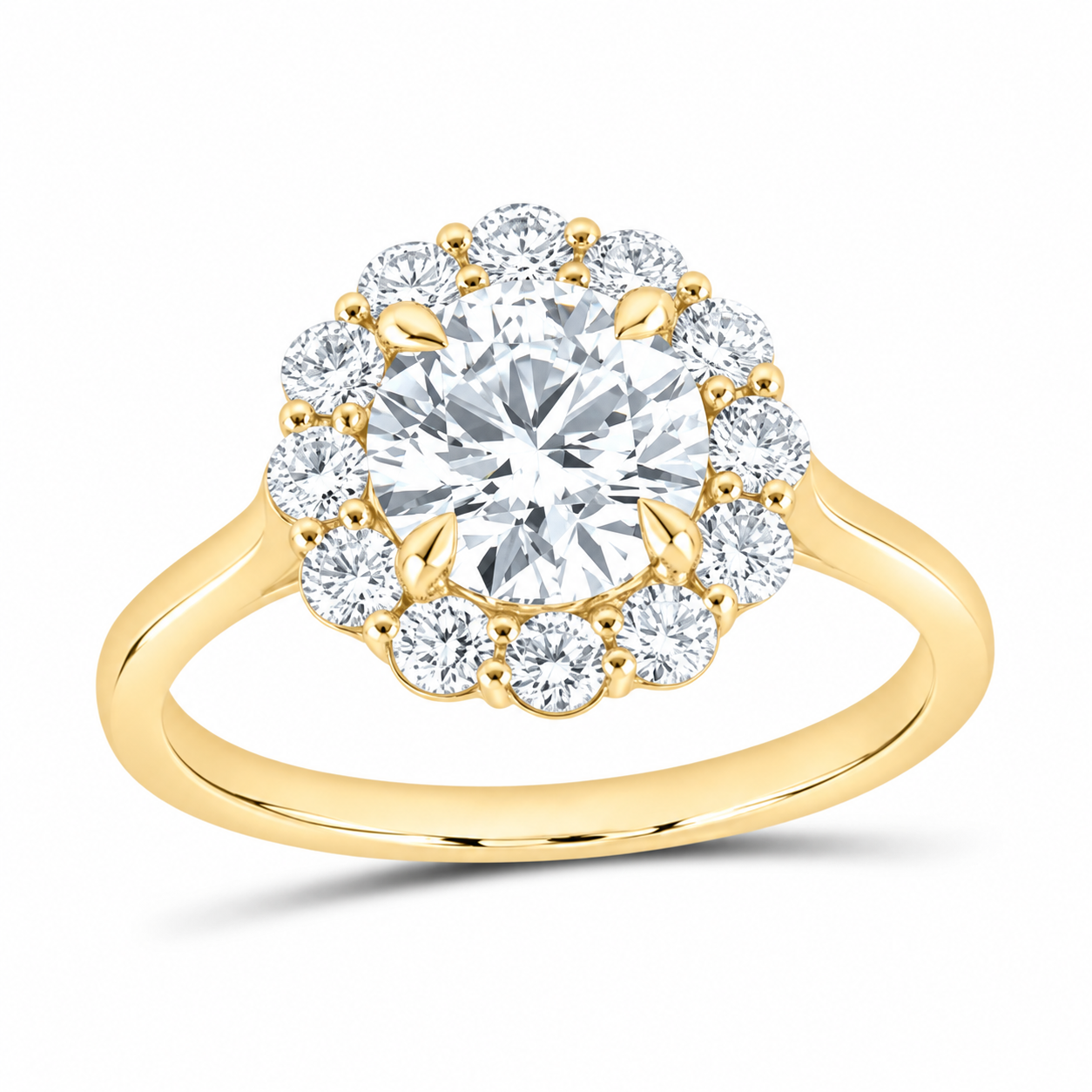 14K Yellow Gold 2 CTW Lab-Grown Diamond Round Engagement Ring, photo 1