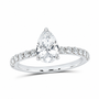 14K White Gold 1 1/3 CTW Lab-Grown Diamond Pear Engagement Ring, photo 1