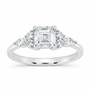 14K White Gold 1 1/3 CTW Lab-Grown Diamond Asscher Engagement Ring, photo 1