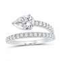 14K White Gold 1 1/2 CTW Lab-Grown Diamond Pear Engagement Ring, photo 1