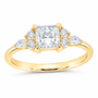 14K Yellow Gold 1 1/3 CTW Lab-Grown Diamond Princess Engagement Ring, photo 1