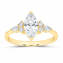 14K Yellow Gold 1 1/3 CTW Lab-Grown Diamond Marquise Engagement Ring, photo 1