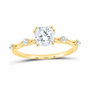 14K Yellow Gold 1 CTW Lab-Grown Diamond Cushion Engagement Ring, photo 1