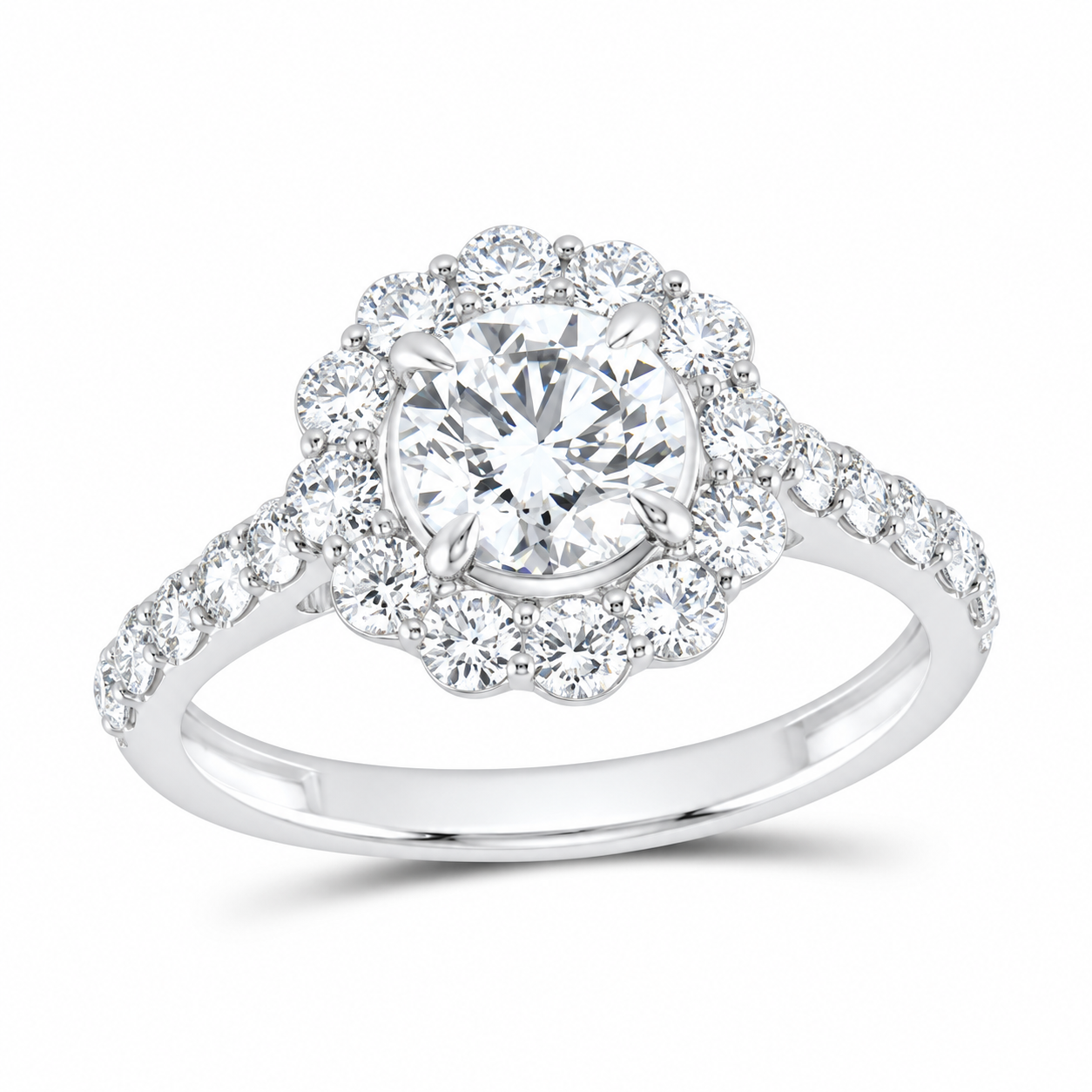 14K White Gold 1 7/8 CTW Lab-Grown Diamond Round Engagement Ring, photo 1