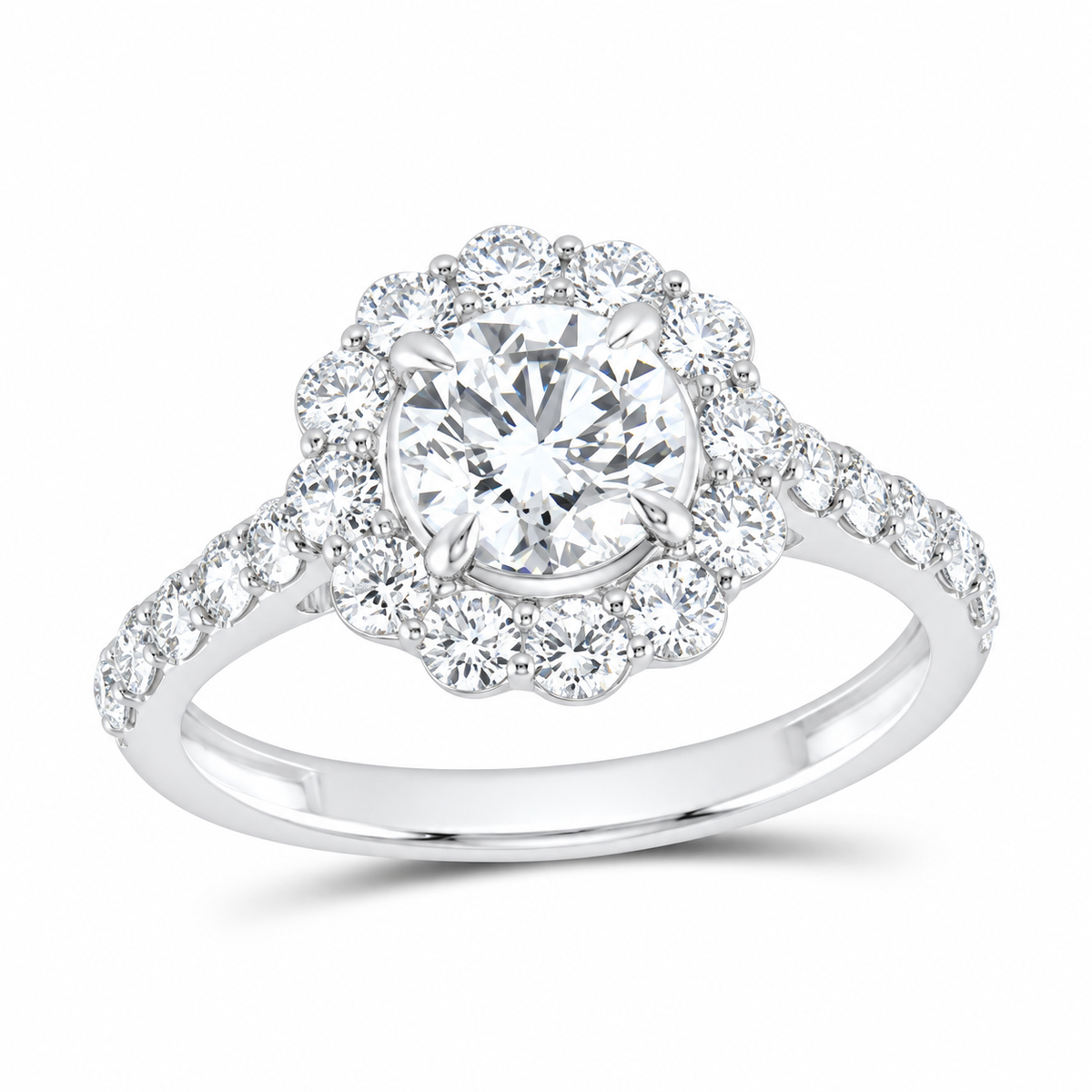 14K White Gold 1 7/8 CTW Lab-Grown Diamond Round Engagement Ring, photo 1