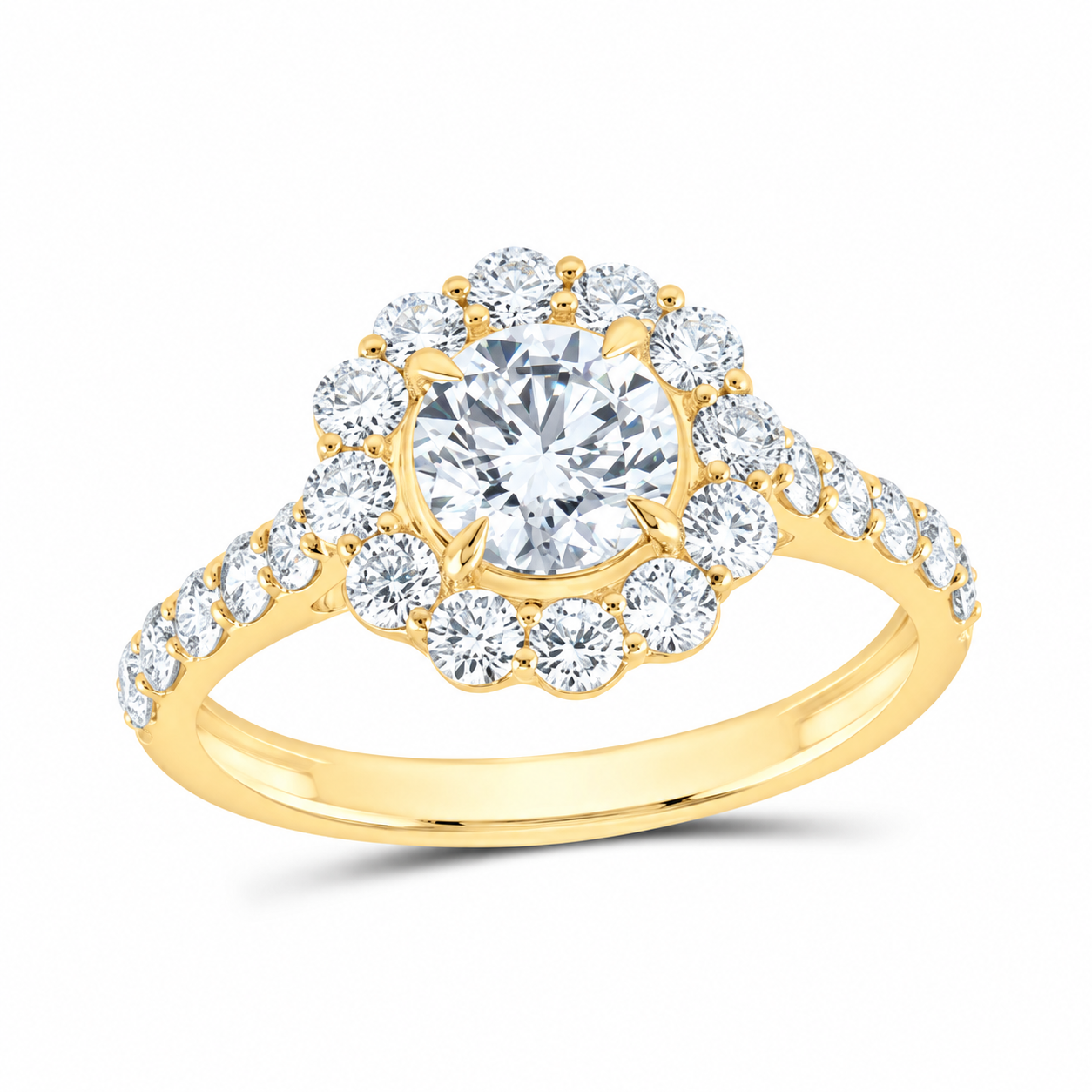 14K Yellow Gold 1 7/8 CTW Lab-Grown Diamond Round Engagement Ring, photo 1