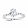 14K White Gold 1 1/3 CTW Lab-Grown Diamond Oval Engagement Ring, photo 1
