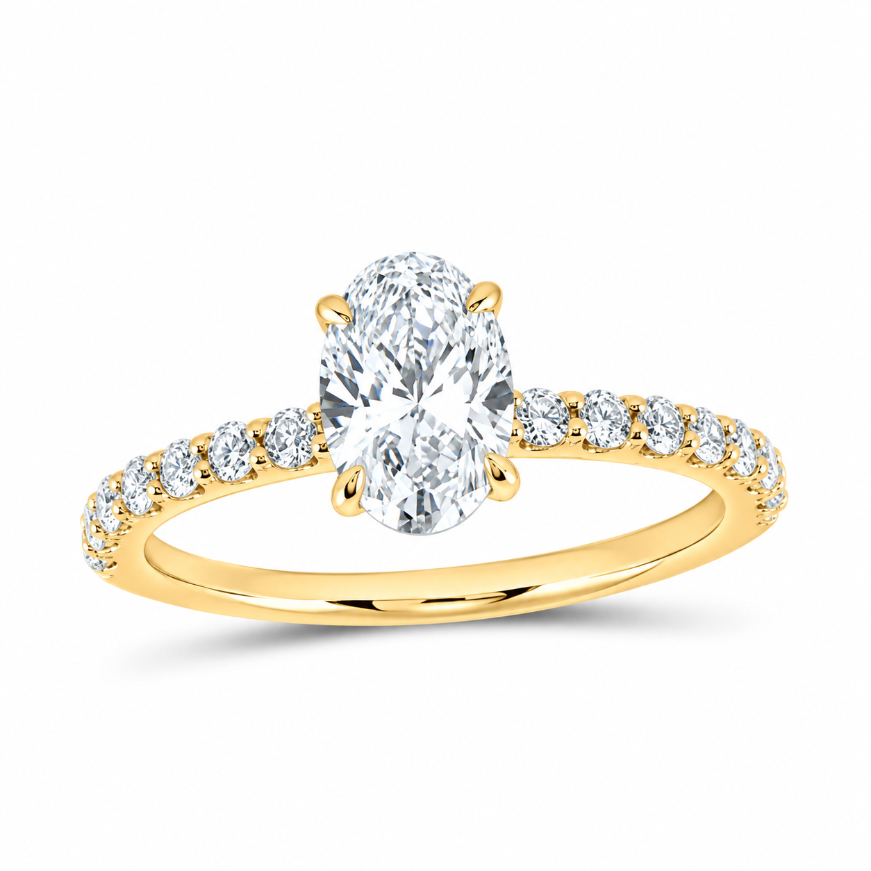 14K Yellow Gold 1 1/3 CTW Lab-Grown Diamond Oval Engagement Ring, photo 1