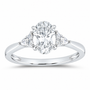 14K White Gold 1 1/5 CTW Lab-Grown Diamond Oval Engagement Ring, photo 1
