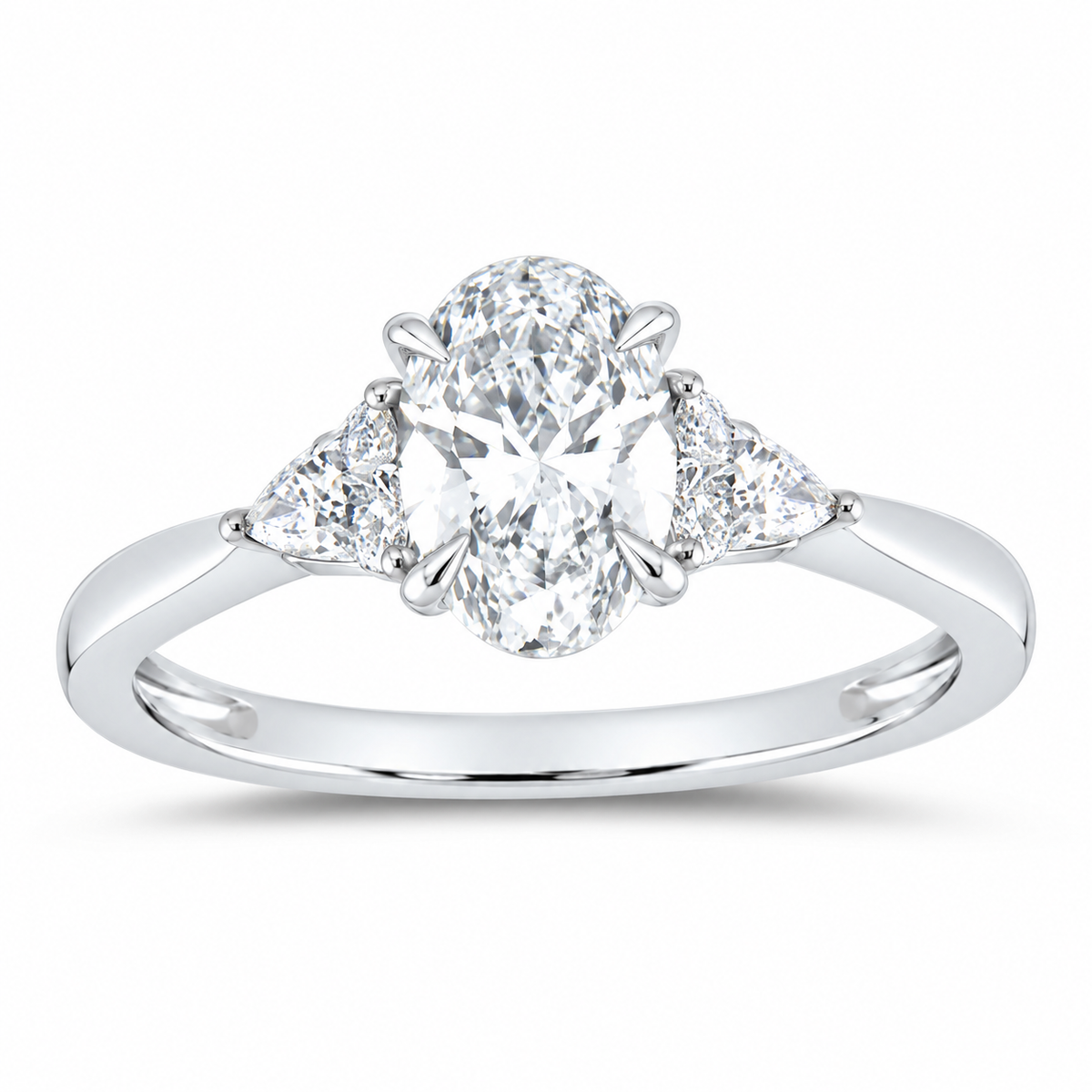 14K White Gold 1 1/5 CTW Lab-Grown Diamond Oval Engagement Ring, photo 1