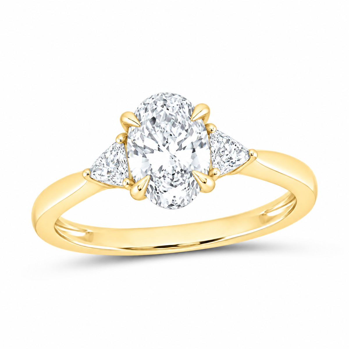 14K Yellow Gold 1 1/5 CTW Lab-Grown Diamond Oval Engagement Ring, photo 1