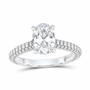 14K White Gold 2 1/2 CTW Lab-Grown Diamond Oval Engagement Ring, photo 1
