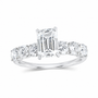 14K White Gold 2 1/2 CTW Lab-Grown Diamond Emerald Engagement Ring, photo 1