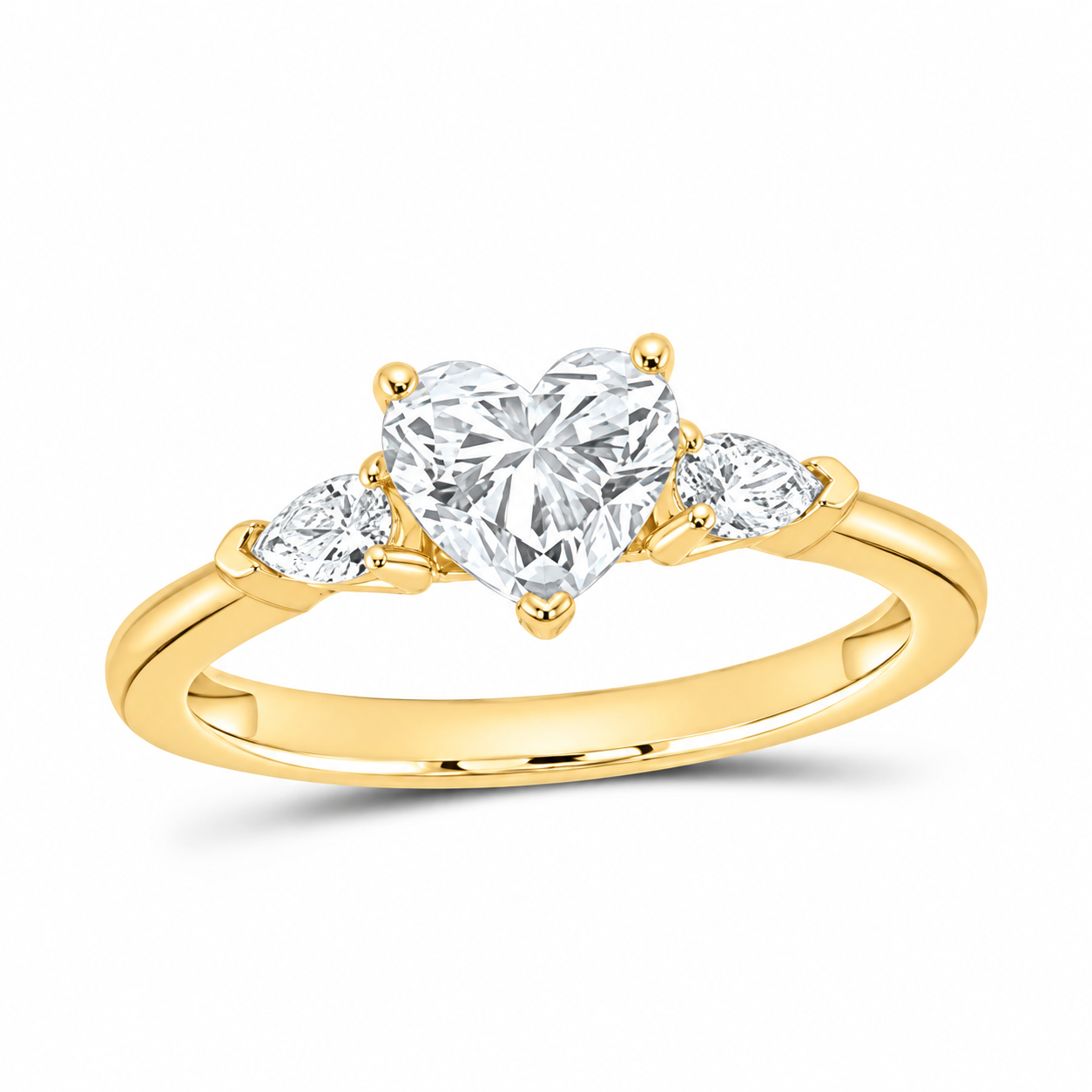 14K Yellow Gold 1 1/5 CTW Lab-Grown Diamond Heart Engagement Ring, photo 1