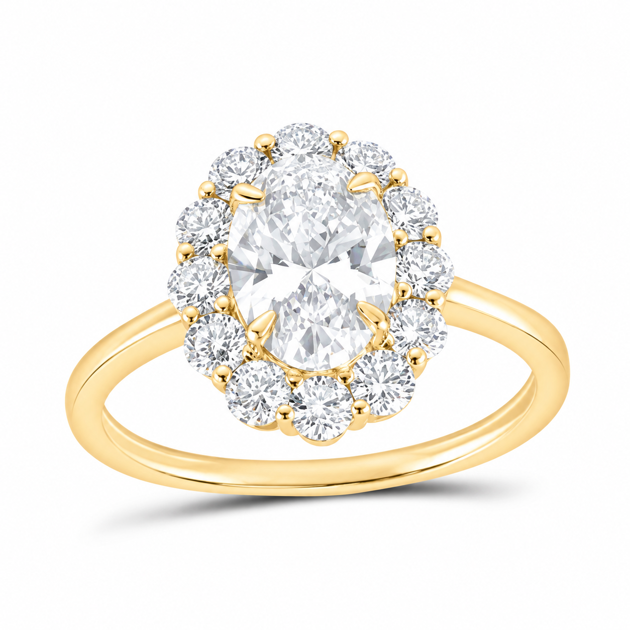 14K Yellow Gold 2 1/3 CTW Lab-Grown Diamond Oval Engagement Ring, photo 1