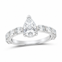 14K White Gold 2 1/2 CTW Lab-Grown Diamond Pear Engagement Ring, photo 1