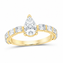 14K Yellow Gold 2 1/2 CTW Lab-Grown Diamond Pear Engagement Ring, photo 1