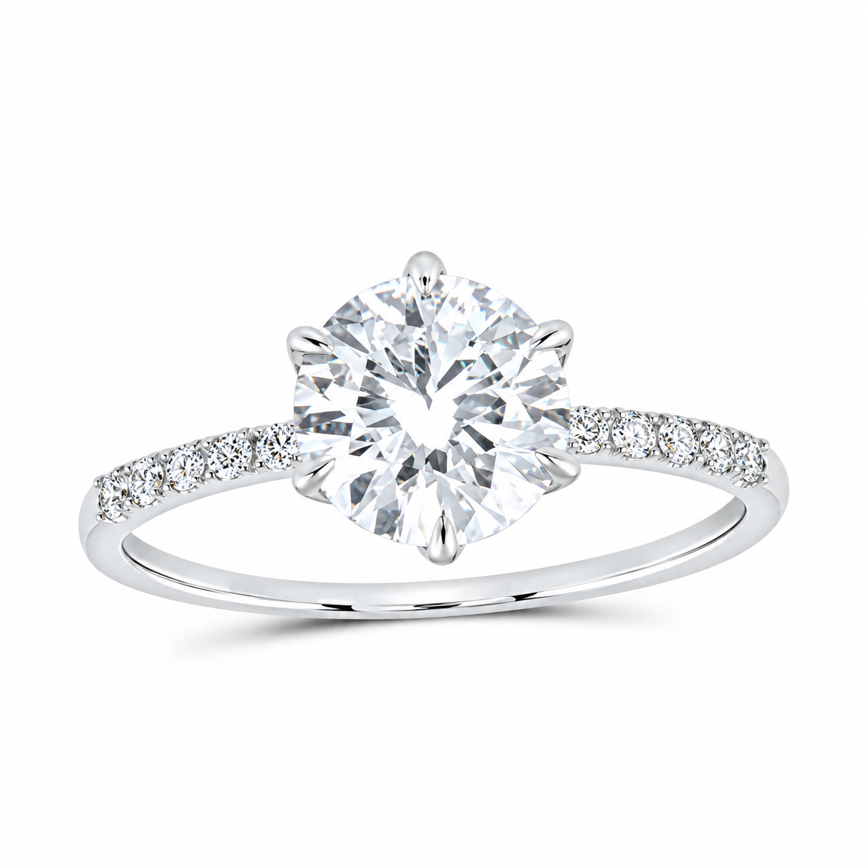 14K White Gold 1 5/8 CTW Lab-Grown Diamond Round Engagement Ring, photo 1
