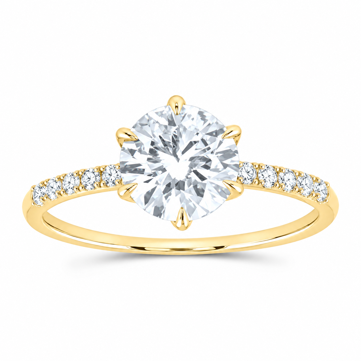 14K Yellow Gold 1 5/8 CTW Lab-Grown Diamond Round Engagement Ring, photo 1