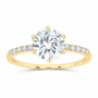 14K Yellow Gold 1 5/8 CTW Lab-Grown Diamond Round Engagement Ring, photo 1