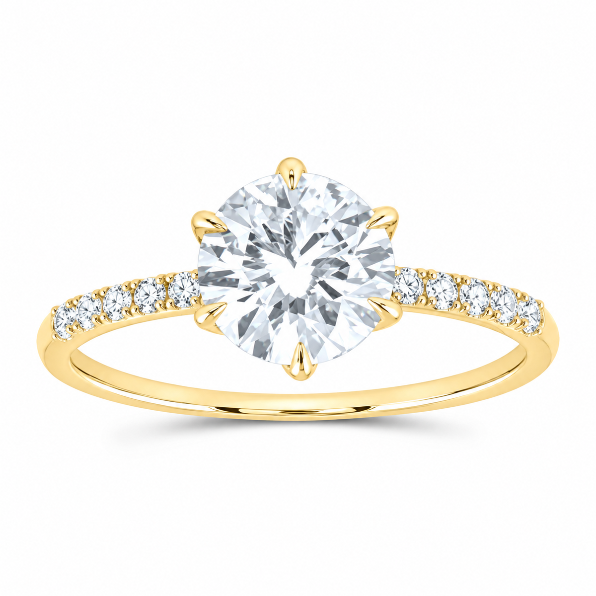 14K Yellow Gold 1 5/8 CTW Lab-Grown Diamond Round Engagement Ring, photo 1