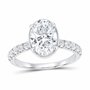14K White Gold 2 CTW Lab-Grown Diamond Oval Engagement Ring, photo 1