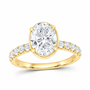 14K Yellow Gold 2 CTW Lab-Grown Diamond Oval Engagement Ring, photo 1