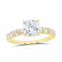 14K Yellow Gold 1 7/8 CTW Lab-Grown Diamond Cushion Engagement Ring, photo 1