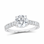 14K White Gold 2 CTW Lab-Grown Diamond Round Engagement Ring, photo 1