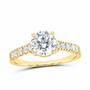 14K Yellow Gold 2 CTW Lab-Grown Diamond Round Engagement Ring, photo 1