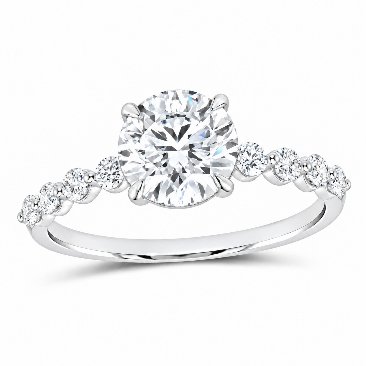 14K White Gold 1 7/8 CTW Lab-Grown Diamond Round Engagement Ring, photo 1