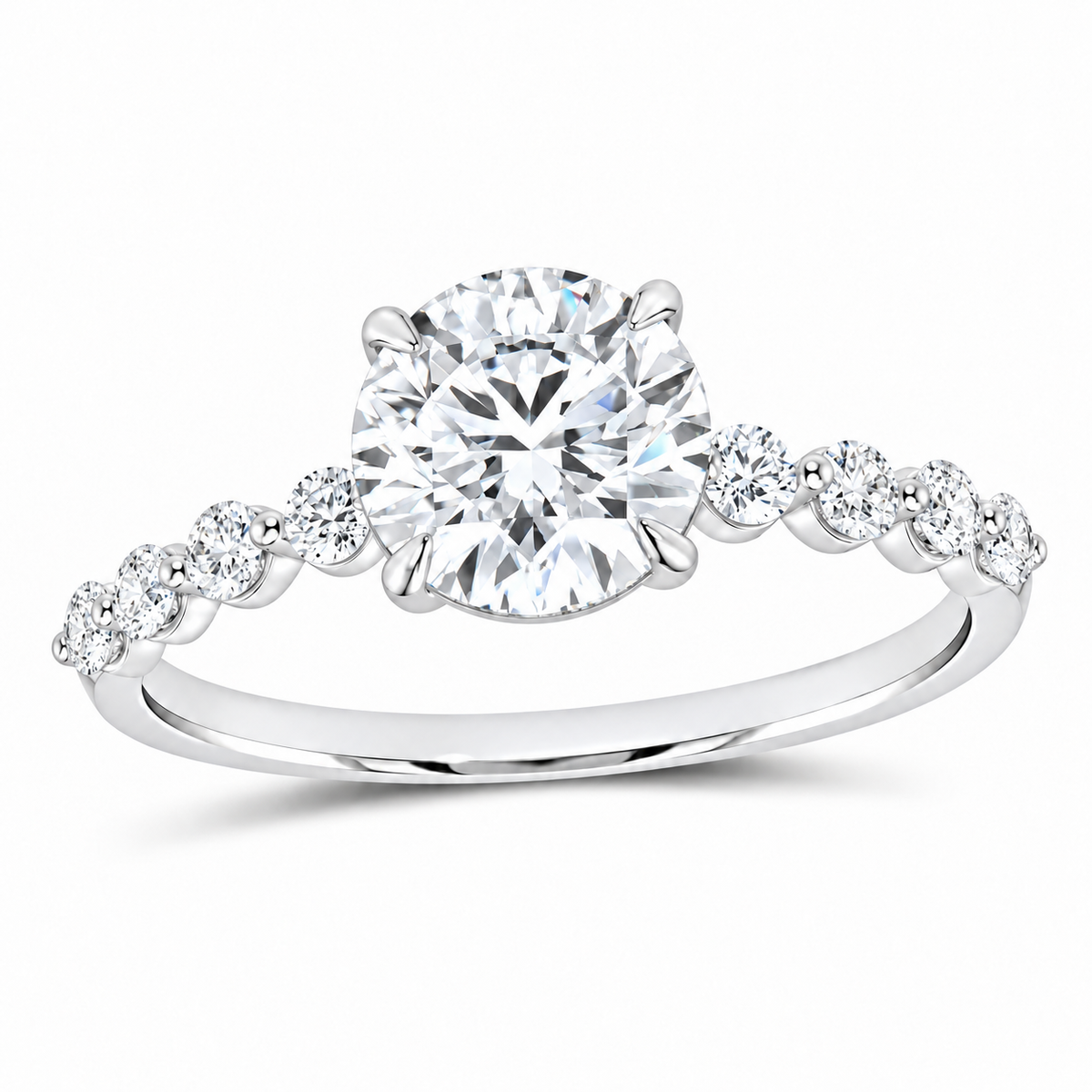 14K White Gold 1 7/8 CTW Lab-Grown Diamond Round Engagement Ring, photo 1