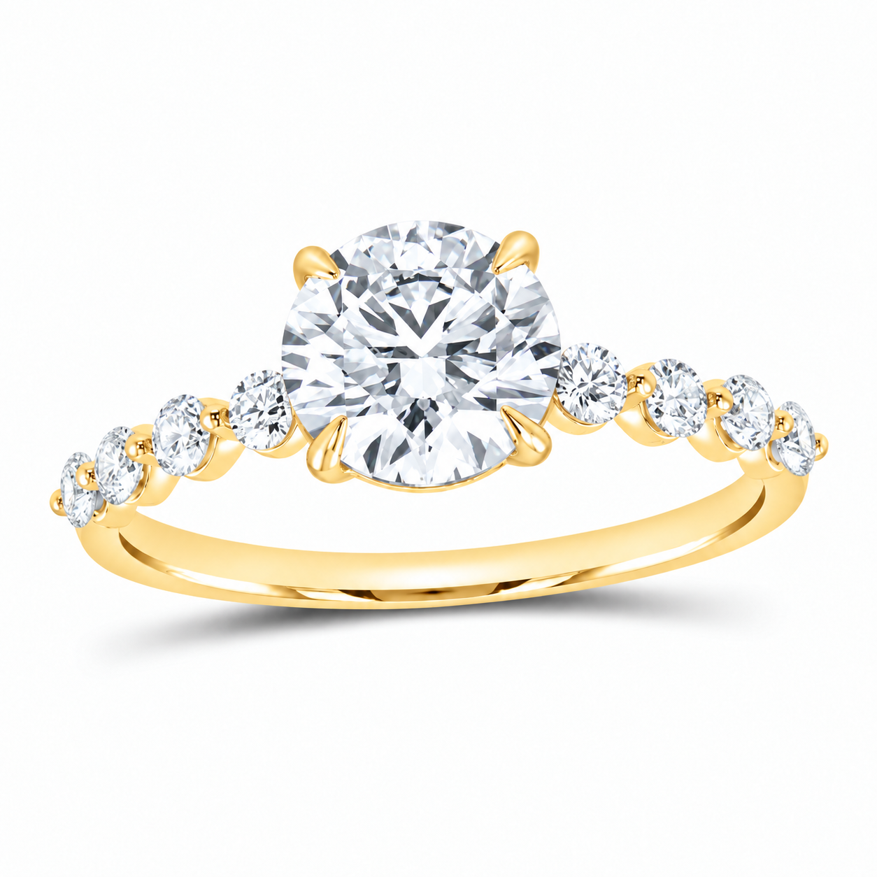14K Yellow Gold 1 7/8 CTW Lab-Grown Diamond Round Engagement Ring, photo 1