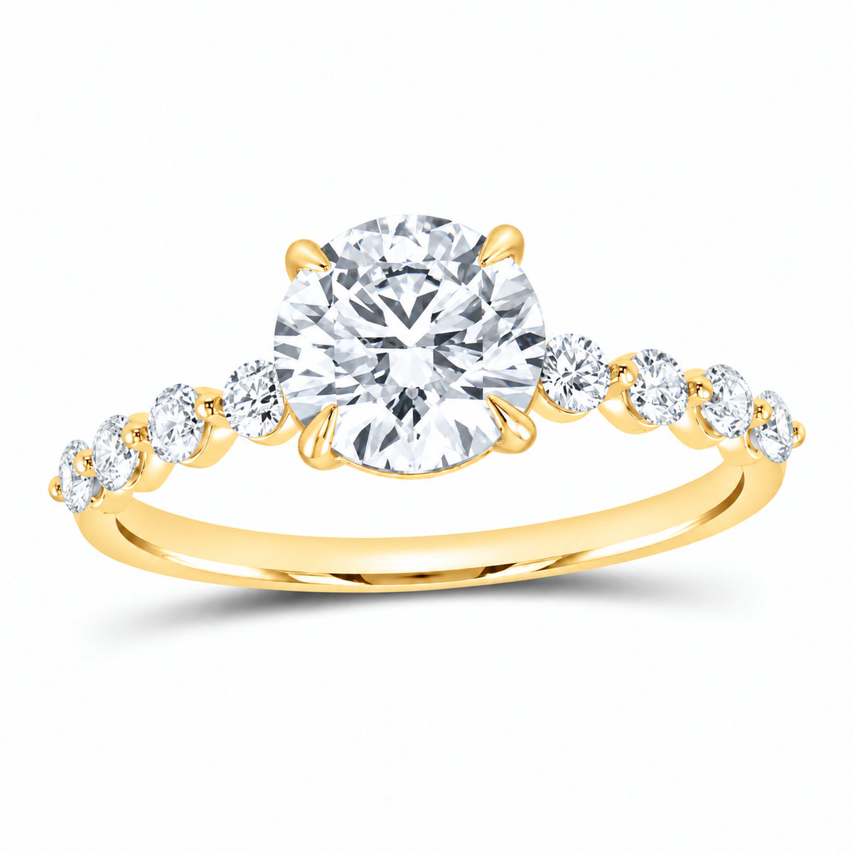 14K Yellow Gold 1 7/8 CTW Lab-Grown Diamond Round Engagement Ring, photo 1