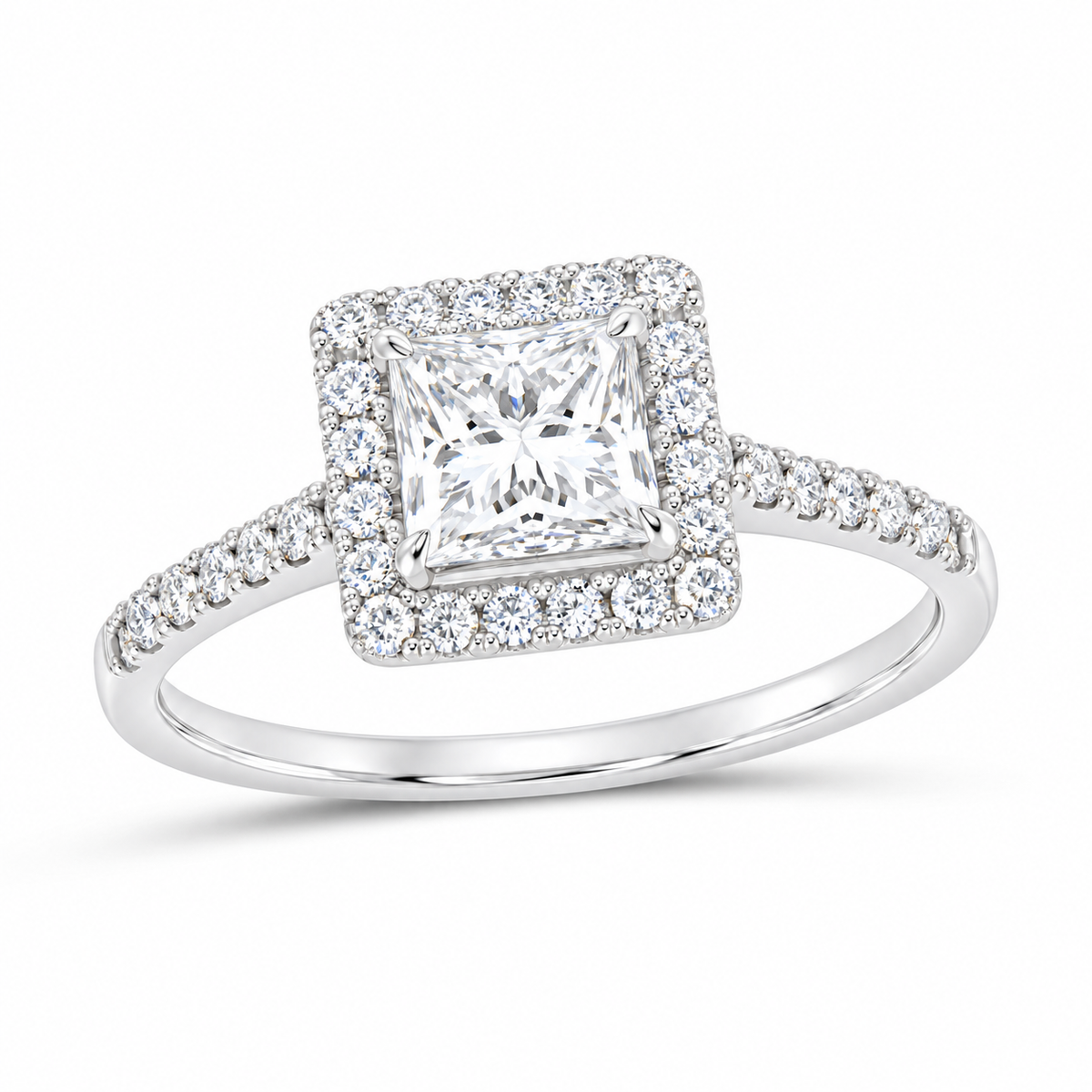 14K White Gold 1 1/3 CTW Lab-Grown Diamond Princess Engagement Ring, photo 1