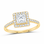 14K Yellow Gold 1 1/3 CTW Lab-Grown Diamond Princess Engagement Ring, photo 1