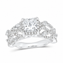 14K White Gold 1 7/8 CTW Lab-Grown Diamond Princess Engagement Ring, photo 1