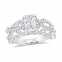 14K White Gold 1 7/8 CTW Lab-Grown Diamond Cushion Engagement Ring, photo 1