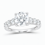 14K White Gold 3 CTW Lab-Grown Diamond Round Engagement Ring, photo 1