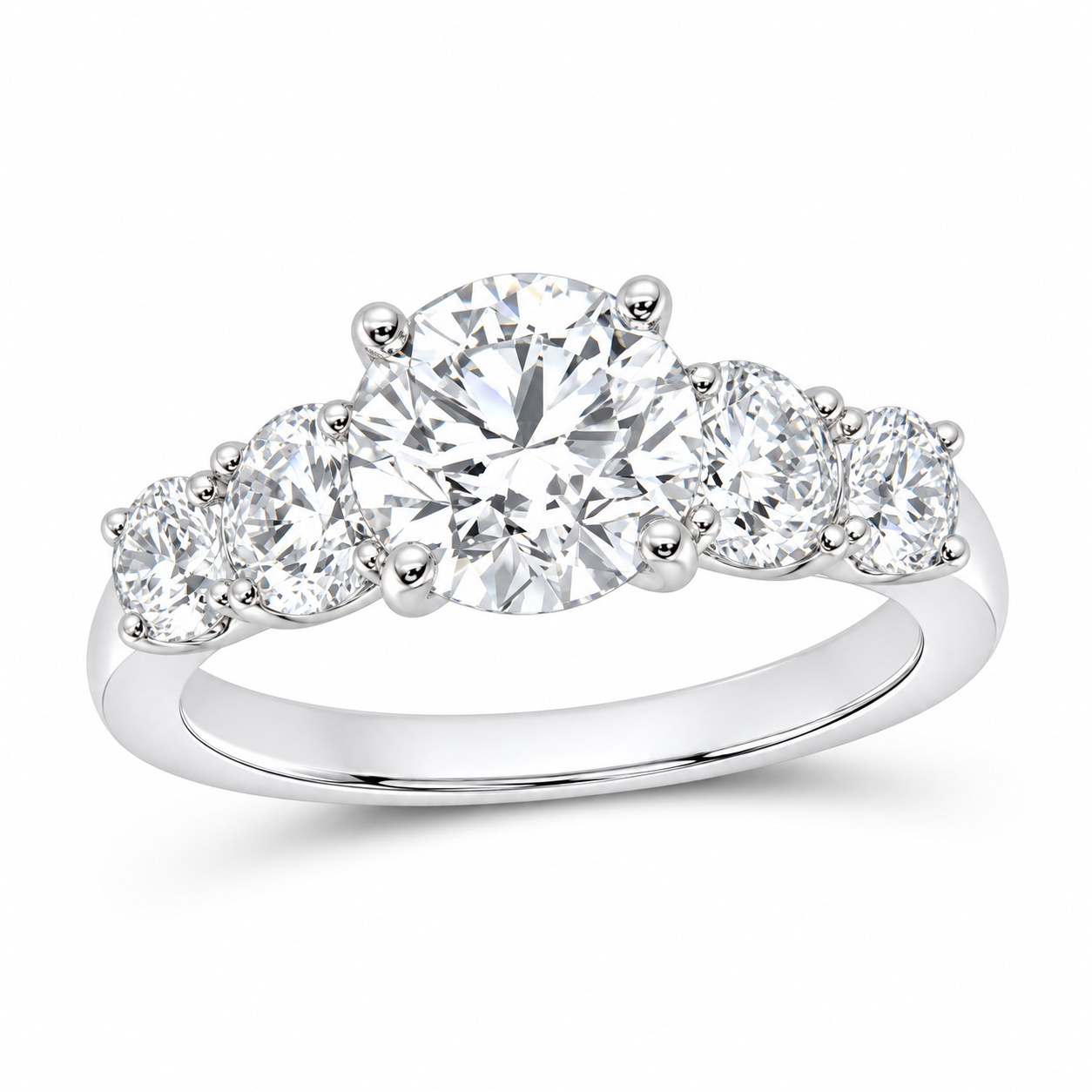 14K White Gold 3 1/2 CTW Lab-Grown Diamond Round Engagement Ring, photo 1