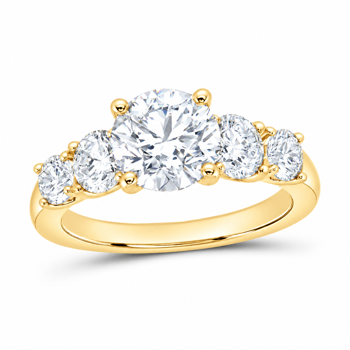 14K Yellow Gold 3 1/2 CTW Lab-Grown Diamond Round Engagement Ring, photo 1