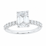 14K White Gold 2 1/2 CTW Lab-Grown Diamond Emerald Engagement Ring, photo 1