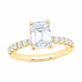 14K Yellow Gold 2 1/2 CTW Lab-Grown Diamond Emerald Engagement Ring, photo 1