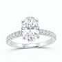 14K White Gold 2 1/2 CTW Lab-Grown Diamond Oval Engagement Ring, photo 1